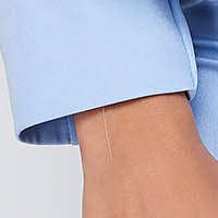 Light Blue Elastic Fabric Jacket with Peplum - StarShinerS
