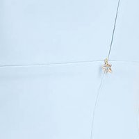 Rochie din stofa usor elastica albastru-deschis scurta tip creion cu umeri bufanti - StarShinerS