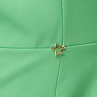 Rochie din stofa usor elastica verde-deschis scurta tip creion cu umeri bufanti - StarShinerS
