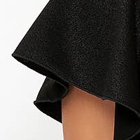 Rochie din crep neagra pana la genunchi in clos cu aplicatii cu sclipici - StarShinerS