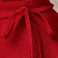 Rochie din crep rosie pana la genunchi in clos cu aplicatii cu sclipici - StarShinerS