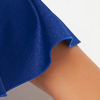 Rochie din crep albastra pana la genunchi tip creion cu aplicatii cu sclipici - StarShinerS