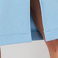 Rochie din crep albastru-deschis pana la genunchi tip creion cu aplicatii cu sclipici - StarShinerS