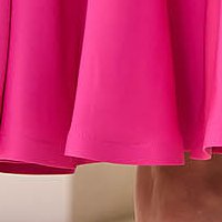 Fuchsia Elastic Fabric Midi Dress with V-Neckline at the Back - StarShinerS