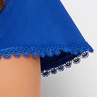 Rochie din crep albastra tip creion cu aplicatii de dantela - StarShinerS