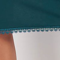 Rochie din crep verde petrol tip creion cu aplicatii de dantela - StarShinerS
