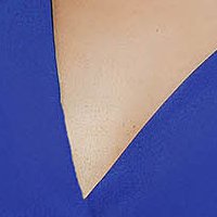 Rochie din stofa usor elastica albastra in clos cu pene - Fofy