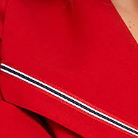 Red cardigan crepe with easy cut lateral pockets - StarShinerS