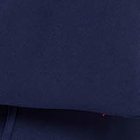 Navy Blue Crepe Cardigan with Loose Cut and Side Pockets - StarShinerS