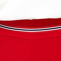 Red Flared Long Crepe Pants with Pockets - StarShinerS