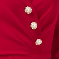 Piros midi harang ruha enyhén rugalmas szövetből dekoratív gombokkal