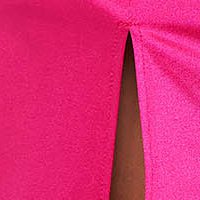 - StarShinerS fuchsia dress from satin pencil cowl neck slit