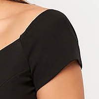 Black dress flexible thin fabric/cloth pencil with lace details - StarShinerS