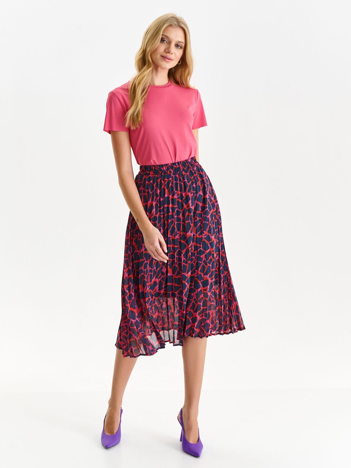 Darkblue skirt from veil fabric cloche pleated