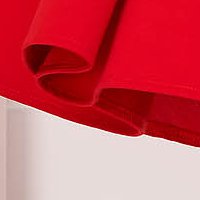 Rochie din material elastic rosie pana la genunchi in clos cu decolteu in v - StarShinerS