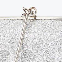 Silver bag with glitter details with bow