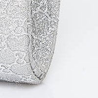 Geanta dama tip plic argintie cu aplicatii cu sclipici