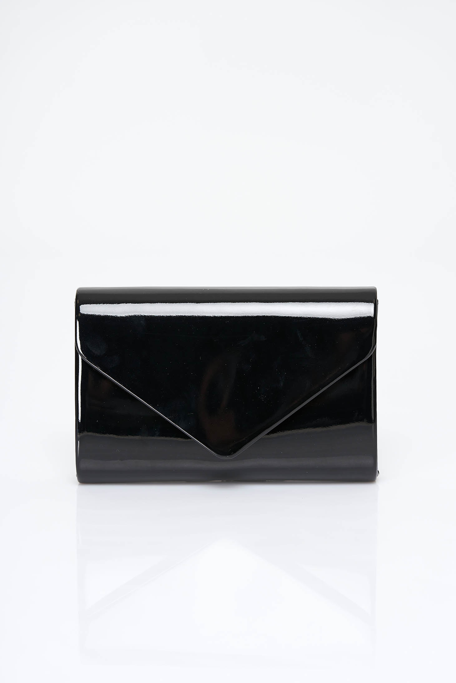 Black bag from ecological varnished leather