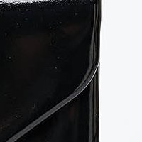 Black lacquered faux leather clutch bag for women