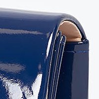Navy Blue Clutch Bag for Women Made from Lacquered Faux Leather