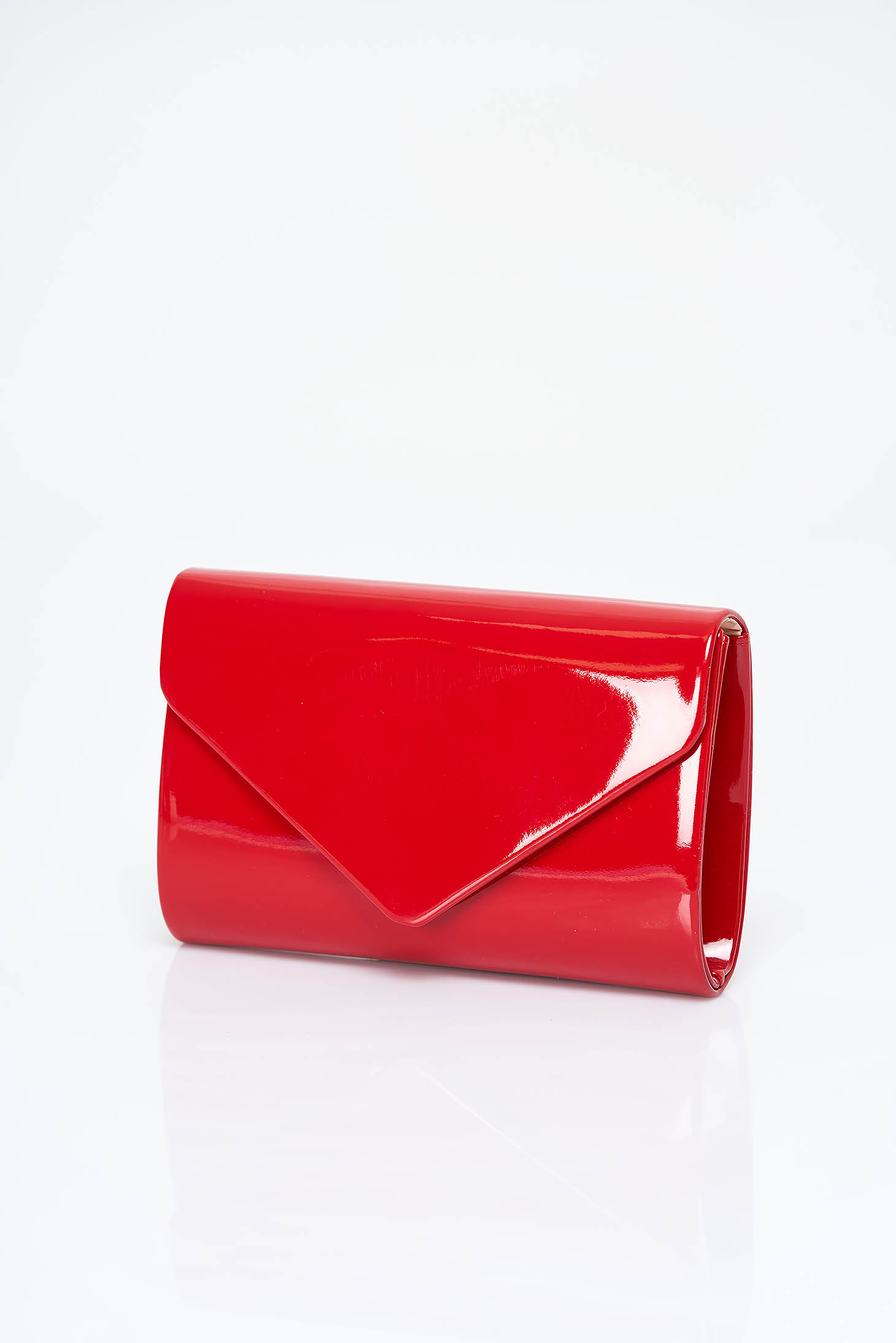 Red bag from ecological varnished leather