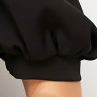 Rochie din stofa usor elastica neagra in clos cu maneci bufante si broderie unica - StarShinerS