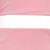 Rochie din stofa usor elastica roz deschis tip creion cu maneci trei-sferturi - StarShinerS