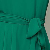 Zöld muszlin harang ruha bő ujjakkal kivágott ujjrésszel