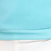 Light Blue Voile Women's Blouse with Loose Fit and Sleeve Ruffles - StarShinerS