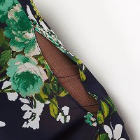 Virágmintás midi harang muszlin ruha kivágott ujjrészekkel