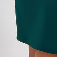 Green dress with tented cut transparent sleeves with puffed sleeves