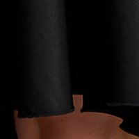 Ruha fekete - StarShinerS enyhén rugalmas szövetből tollas díszítés aszimetrikus harang