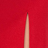 Krepp ceruza ruha - piros, buggyos ujjakkal, átlapolt dekoltázzsal - StarShinerS