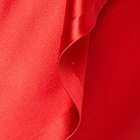 - StarShinerS red dress lycra with metallic aspect wrap around accessorized with breastpin