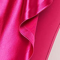 Fukszia - StarShinerS ruha lycra metálos fényű átlapolt bross kiegészítővel