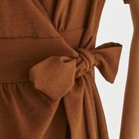 Brown dress thin fabric wrap around