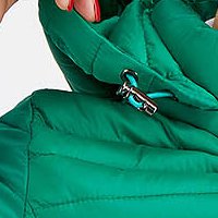 Green jacket from slicker tented detachable hood lateral pockets