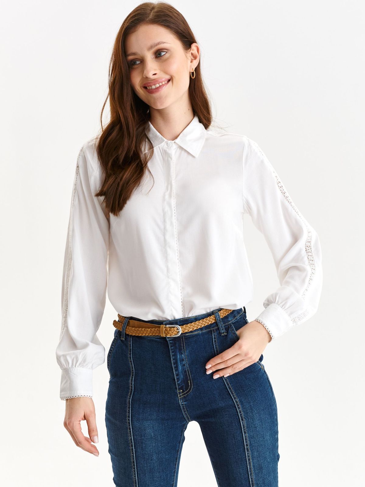 White women`s shirt thin fabric loose fit