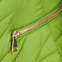 Light green spring jacket made of thin down with a straight neckline cut