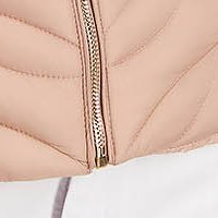 Púder rózsaszín egyenes magas nyakú vízlepergető dzseki vékony anyagból