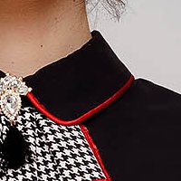 Black women`s shirt cotton tented ruffled collar