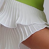Rochie din stofa usor elastica verde-deschis cu croi in a si buzunare - Fofy