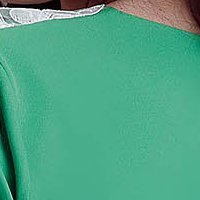 Rochie din stofa usor elastica verde scurta cu croi in a si guler decorativ - Fofy