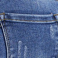 High-waisted blue skinny jeans with small fabric tears - SunShine