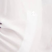 Fehér bő szabású aszimetrikus pamutból készült hímzett női blúz