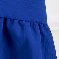 Blue georgette skater dress with elastic waist and detachable belt - Lady Pandora