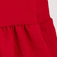 Ruha piros georgette harang alakú gumirozott derékrésszel eltávolítható övvel