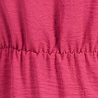 Rochie din georgette roz in clos cu elastic in talie si guler tip esarfa - Lady Pandora