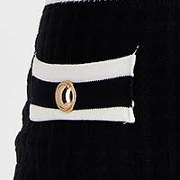 Rochie tricotata neagra tip creion cu guler - SunShine