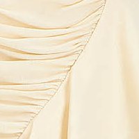 Krémszínű pamutból készült ruha v-dekoltázzsal